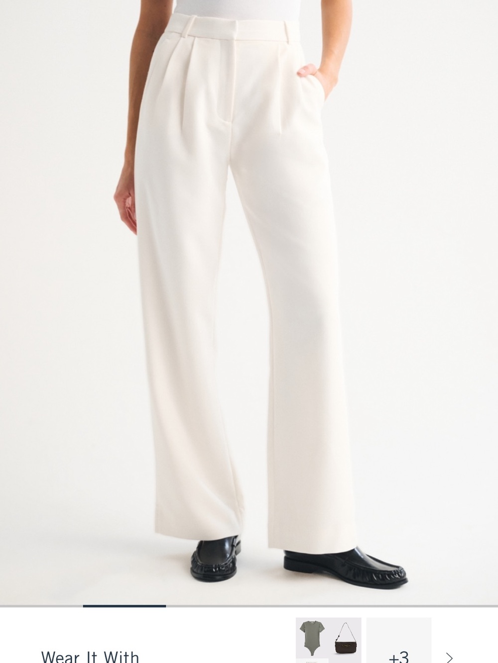 Sloane Tailored Wide-Leg Pants in Ivory